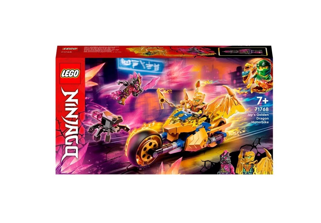 Конструктор LEGO NINJAGO 71768 Мотоцикл Джея Золотой Дракон, 137 деталей –  купить в Москве, цены в интернет-магазинах на Мегамаркет