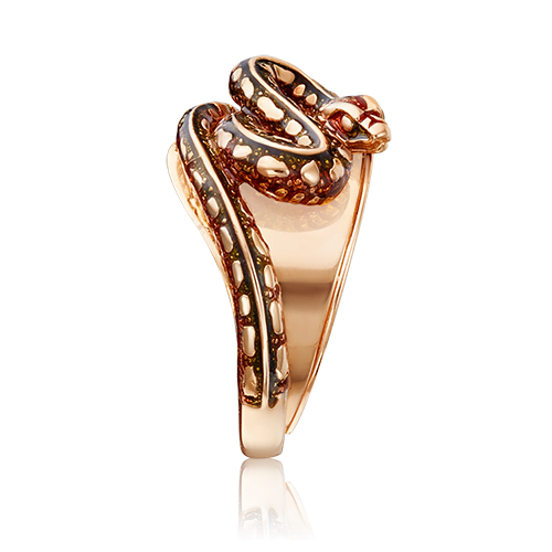 Кольцо из красного золота с эмалью р.19.5 PLATINA jewelry 01-5147-00-000-1110-59