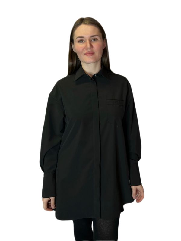 Рубашка рабочая женская @pro_blonde лонг черная M - купить в Москве, цены на Мегамаркет