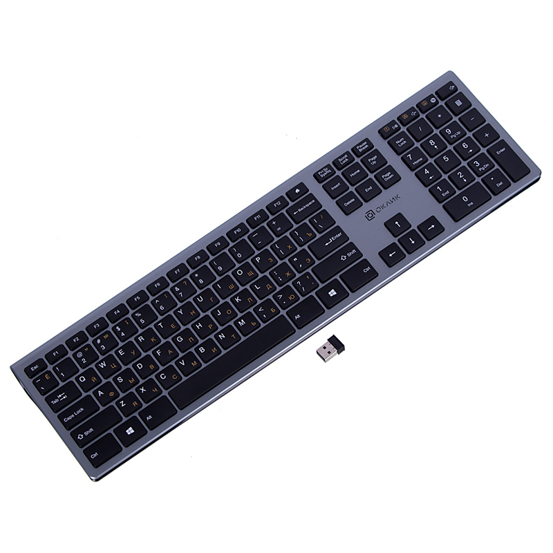 Беспроводная клавиатура OKLICK 890S серый (), купить в Москве, цены в интернет-магазинах на Мегамаркет