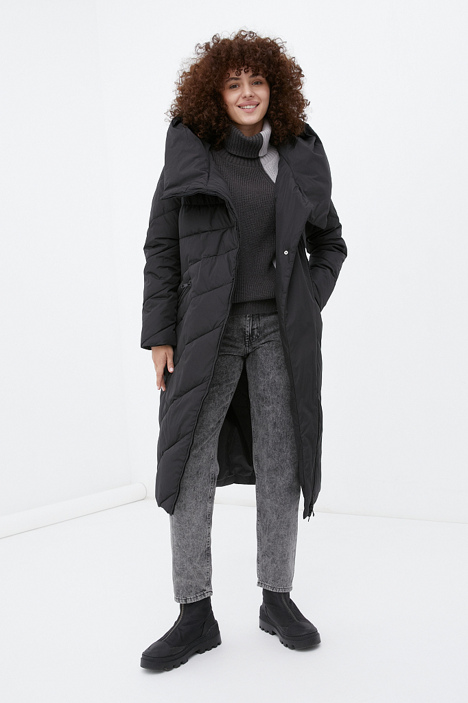 Пальто женское Finn Flare FWB11010 черное 2XL