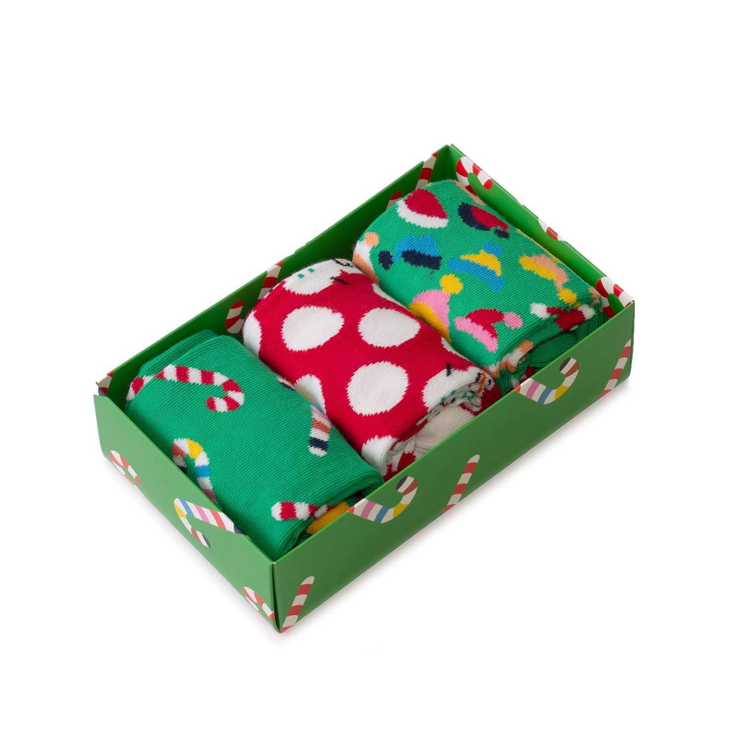 Подарочный набор носков унисекс Happy Socks Holidayв зеленый 41-46