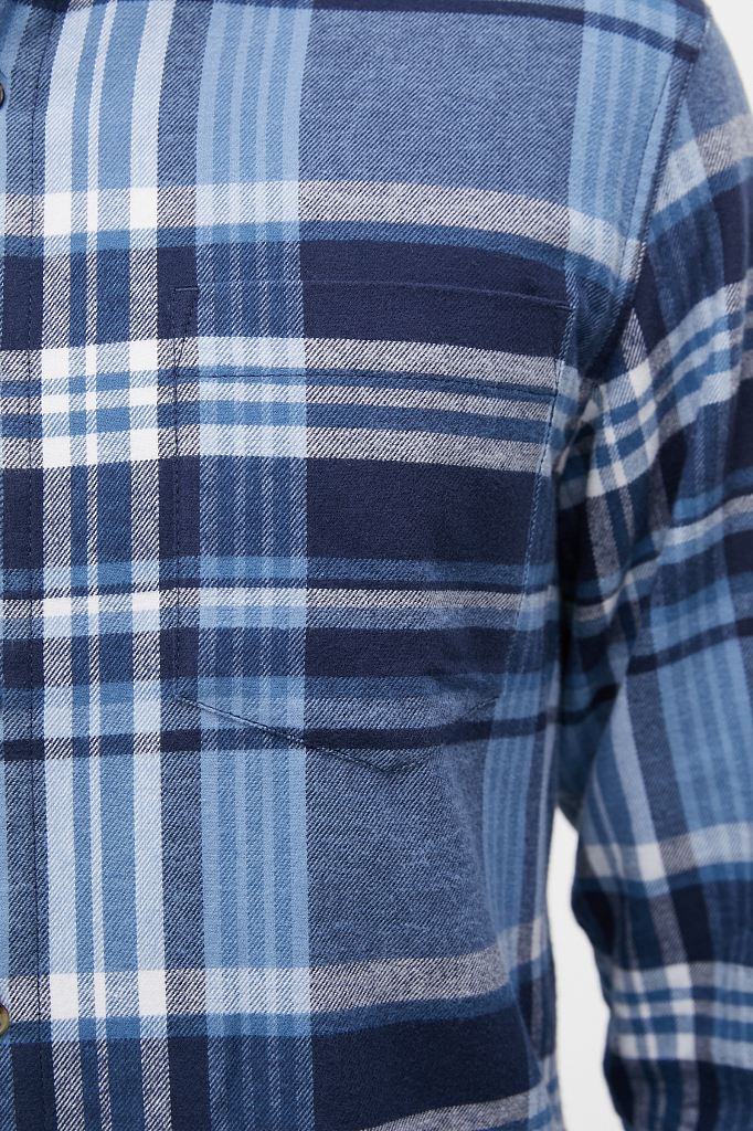 Рубашка мужская Finn Flare FWB21055 синяя XL