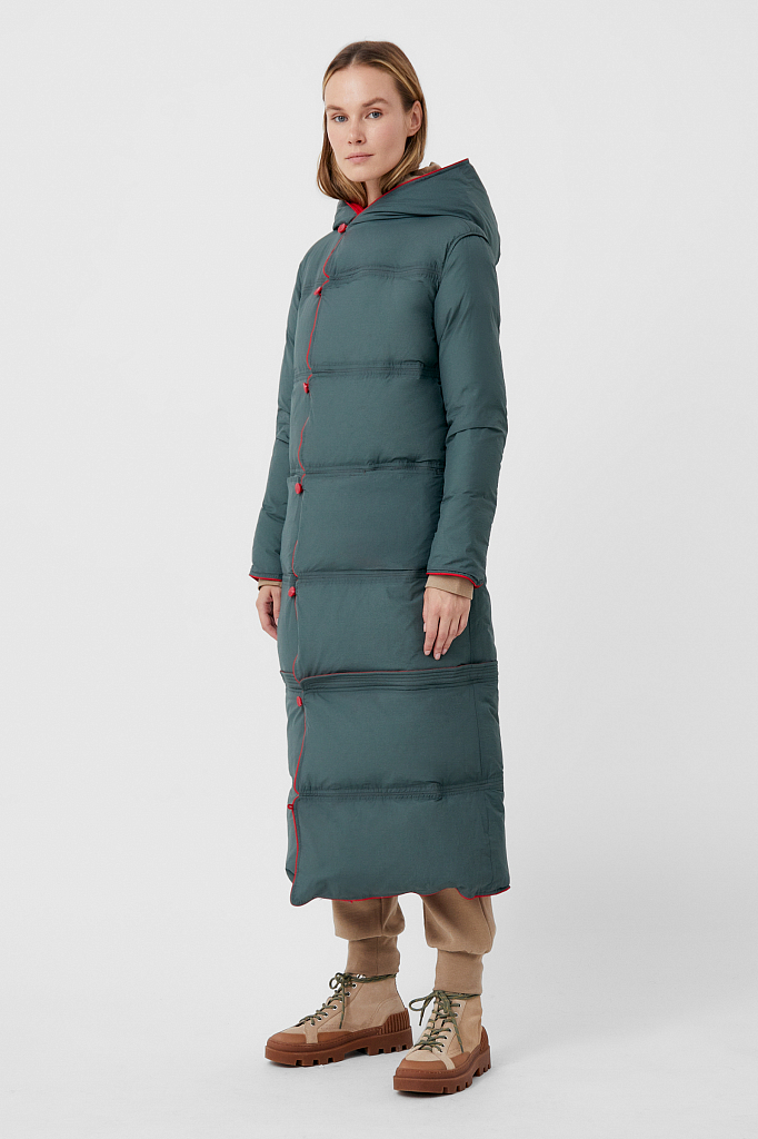 Утепленное пальто женское Finn Flare FAB110153 красное XS