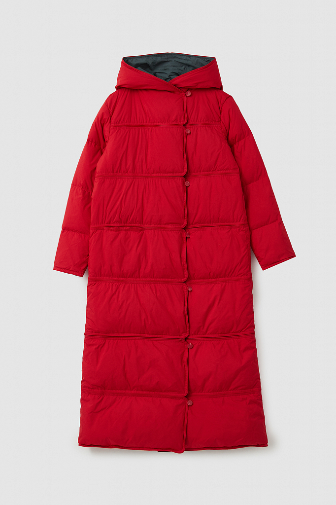 Утепленное пальто женское Finn Flare FAB110153 красное XS