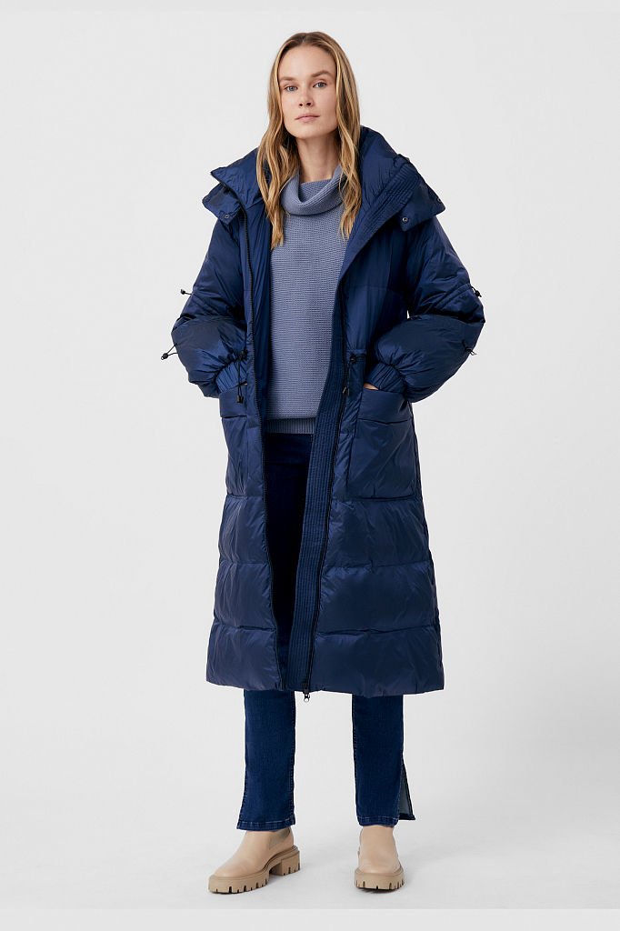 Пальто женское Finn Flare FAB11095 синее 2XL