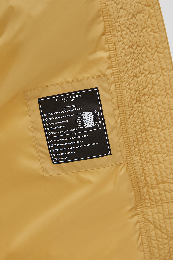 Пальто женское Finn Flare FWB11031 желтое 2XL