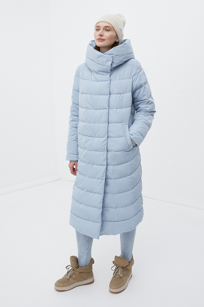 Пальто женское Finn Flare FWB110139 голубое XL