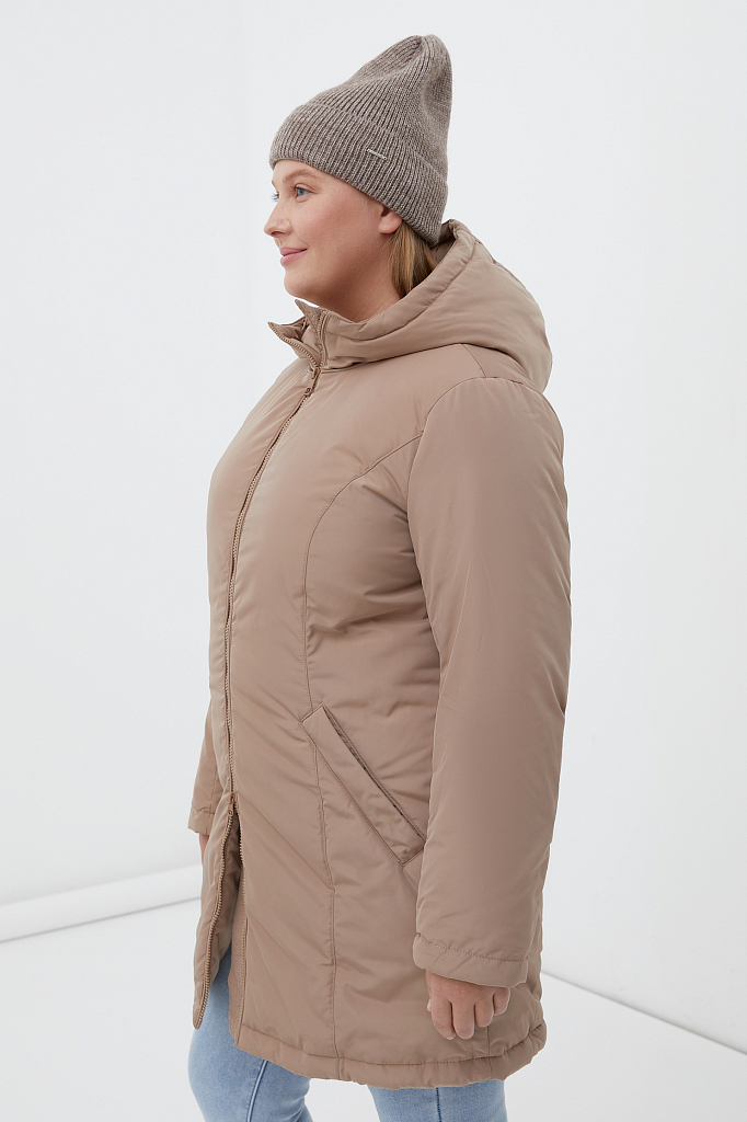 Пальто женское Finn Flare FWB160129 бежевое 2XL