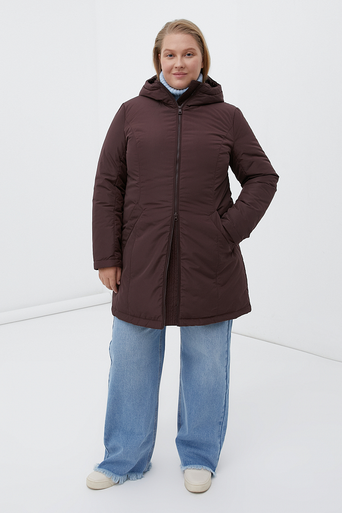 Пальто женское Finn Flare FWB160129 коричневое XL