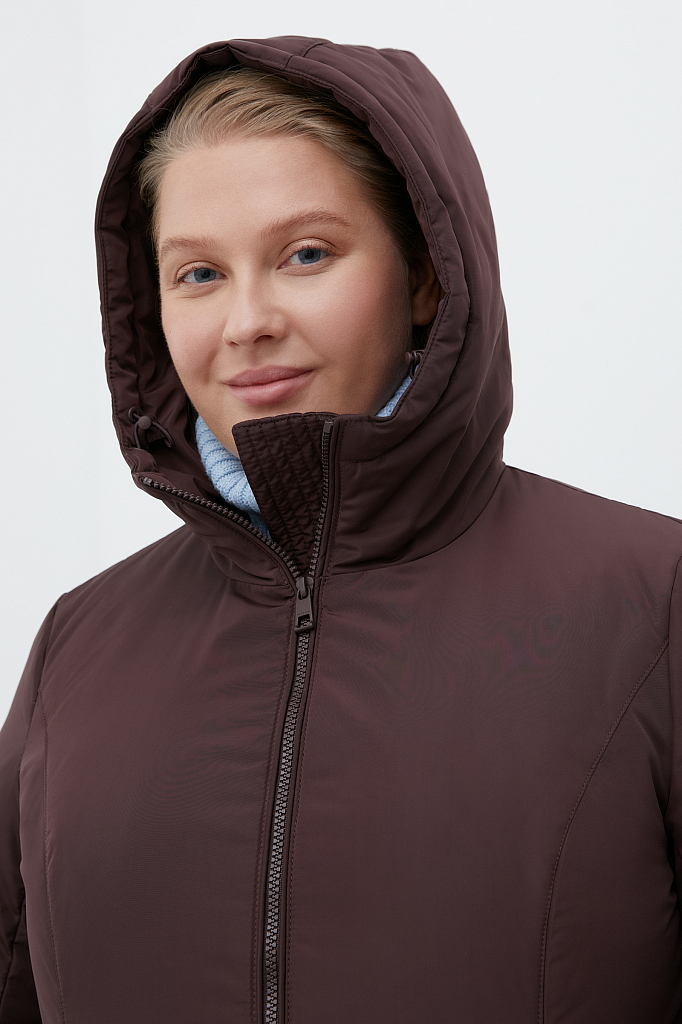 Пальто женское Finn Flare FWB160129 коричневое XL