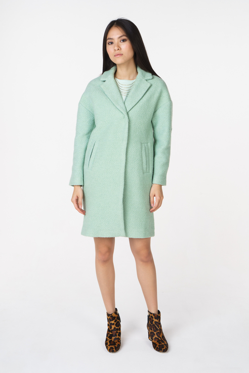 Пальто женское Baon B068002 зеленое M