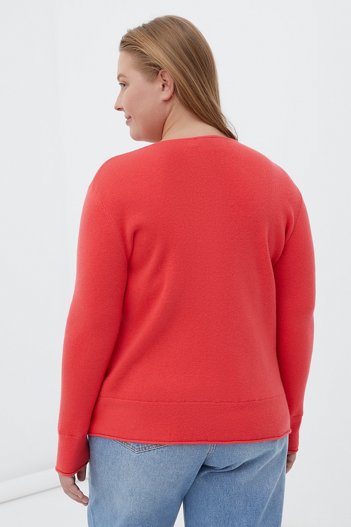 Пуловер женский Finn Flare FWB16105 красный 4XL