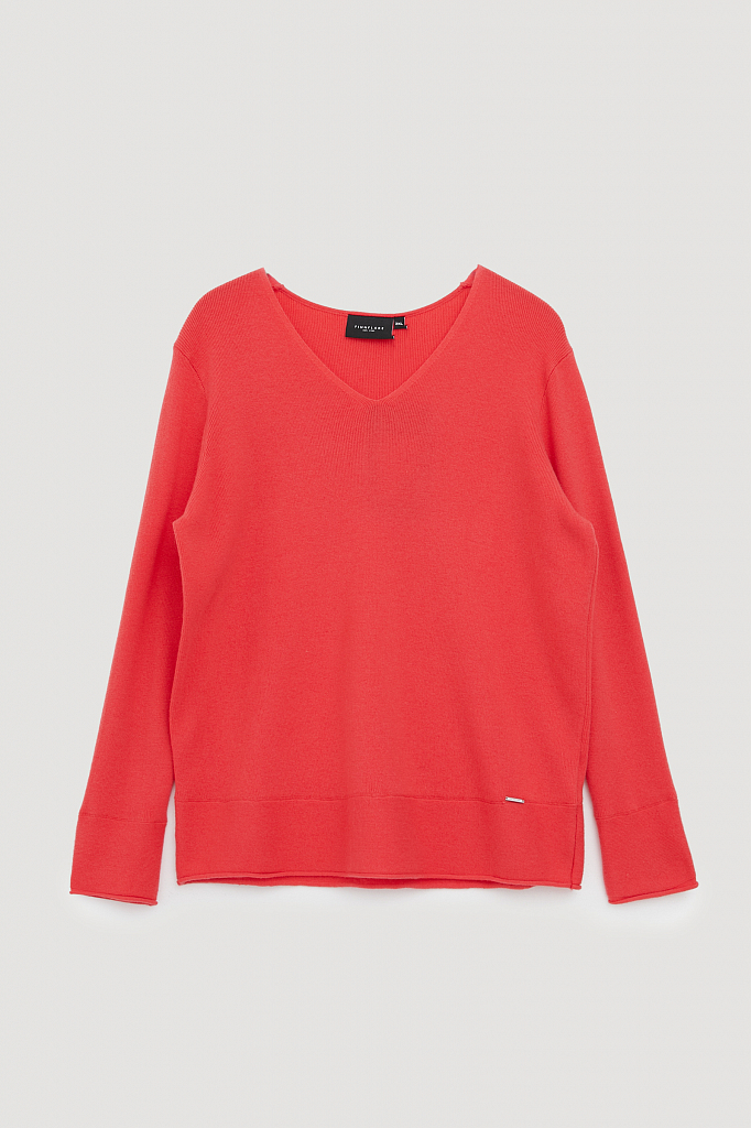 Пуловер женский Finn Flare FWB16105 красный 4XL