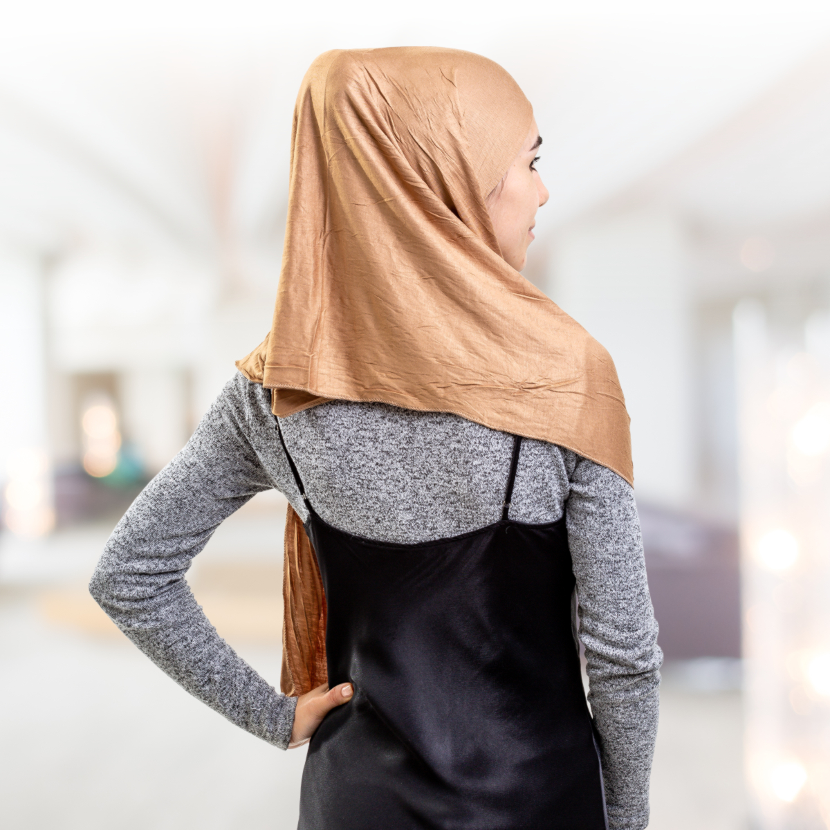 Хиджаб платок женский Asiyah AY-HJB3-01 бежевый р. 170x60