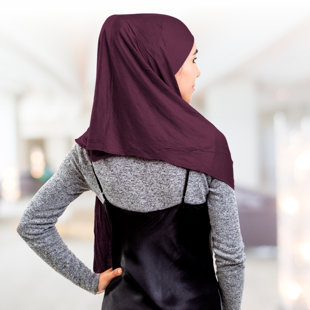 Хиджаб платок женский Asiyah AY-HJB3-01 бордо р. 170x60