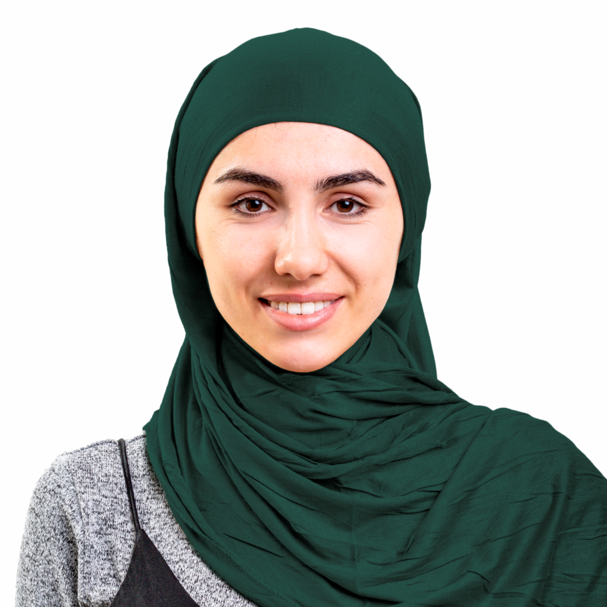 Хиджаб женский Asiyah AY-HJB3-01 темно-зеленый р. 170x60