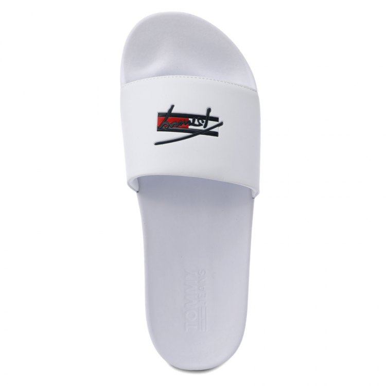 Мужские шлепанцы TOMMY JEANS TOMMY SIGNATURE MENS POOL SLIDE EM0EM00729 цв. белый 46 EU