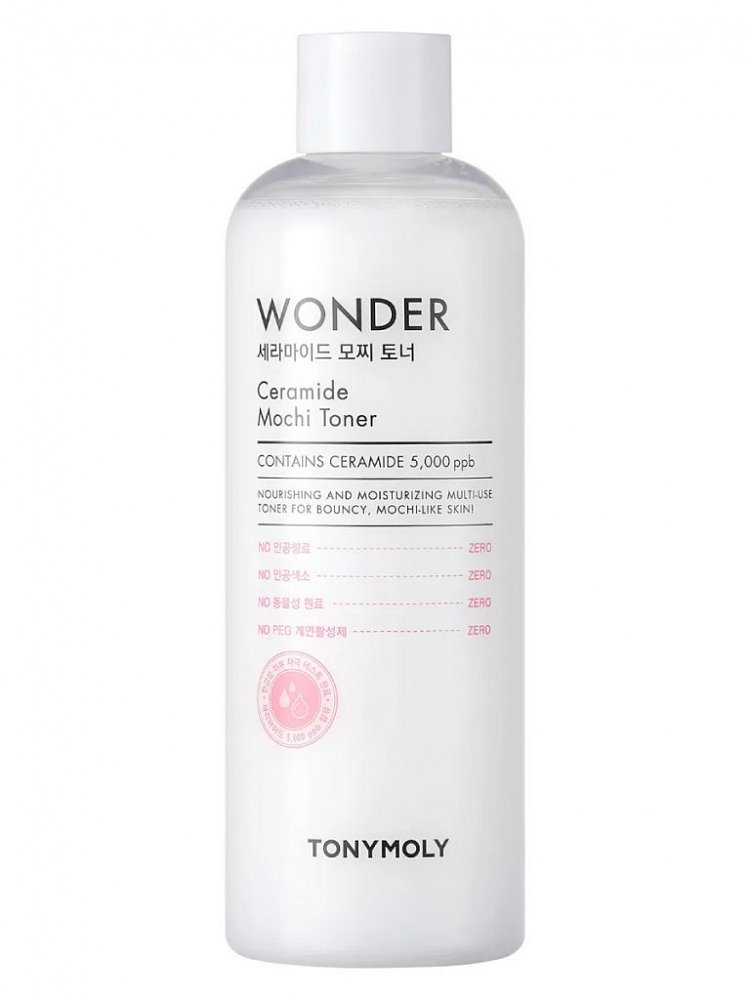 Тонер для лица Tony Moly Wonder Ceramide Mochi Toner с церамидами, 500 мл - купить в Мегамаркет Москва, цена на Мегамаркет