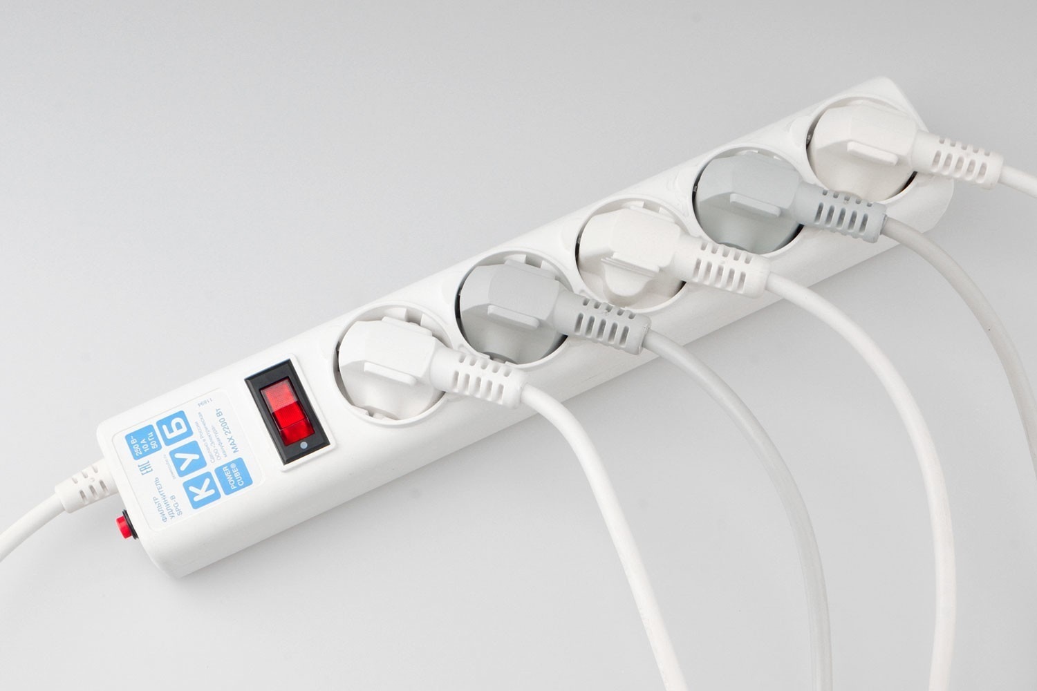 Сет.фильтр Power Cube SPG-B-6 5роз.. 1.9м, 10А/2.2кВт белый - купить в ...