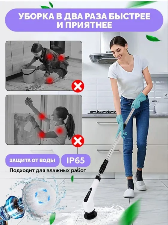 Электрощетка для уборки дома HomeBody АС18063 электрическая щетка для ...