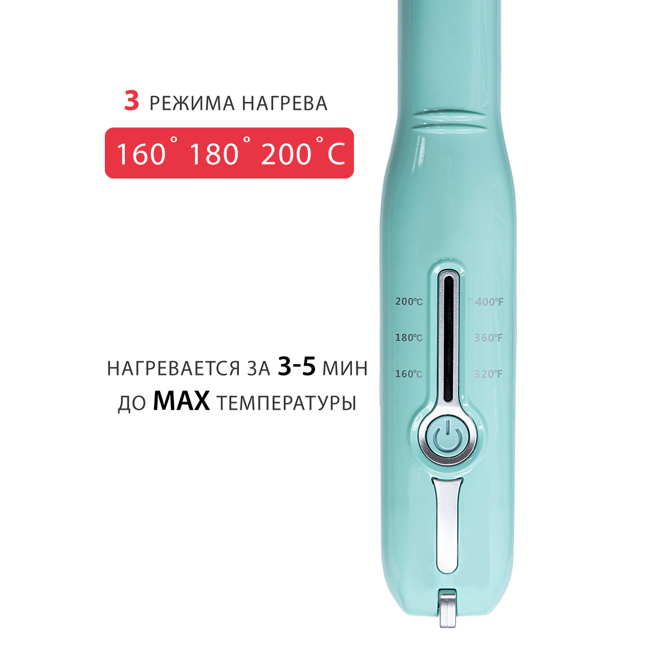 Выпрямитель волос POWER BANK Pioneer HS-1016R Turquoise, купить в Москве,  цены в интернет-магазинах на Мегамаркет