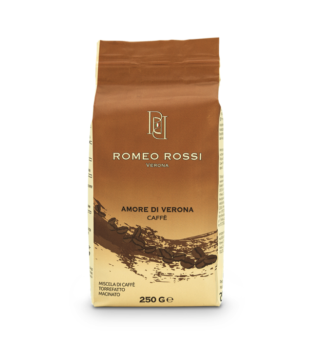 Из Италии: Кофе натуральный ROMEO ROSSI Amore di verona молотый, жареный, 250 г - купить в Мегамаркет Владивосток, цена на Мегамаркет