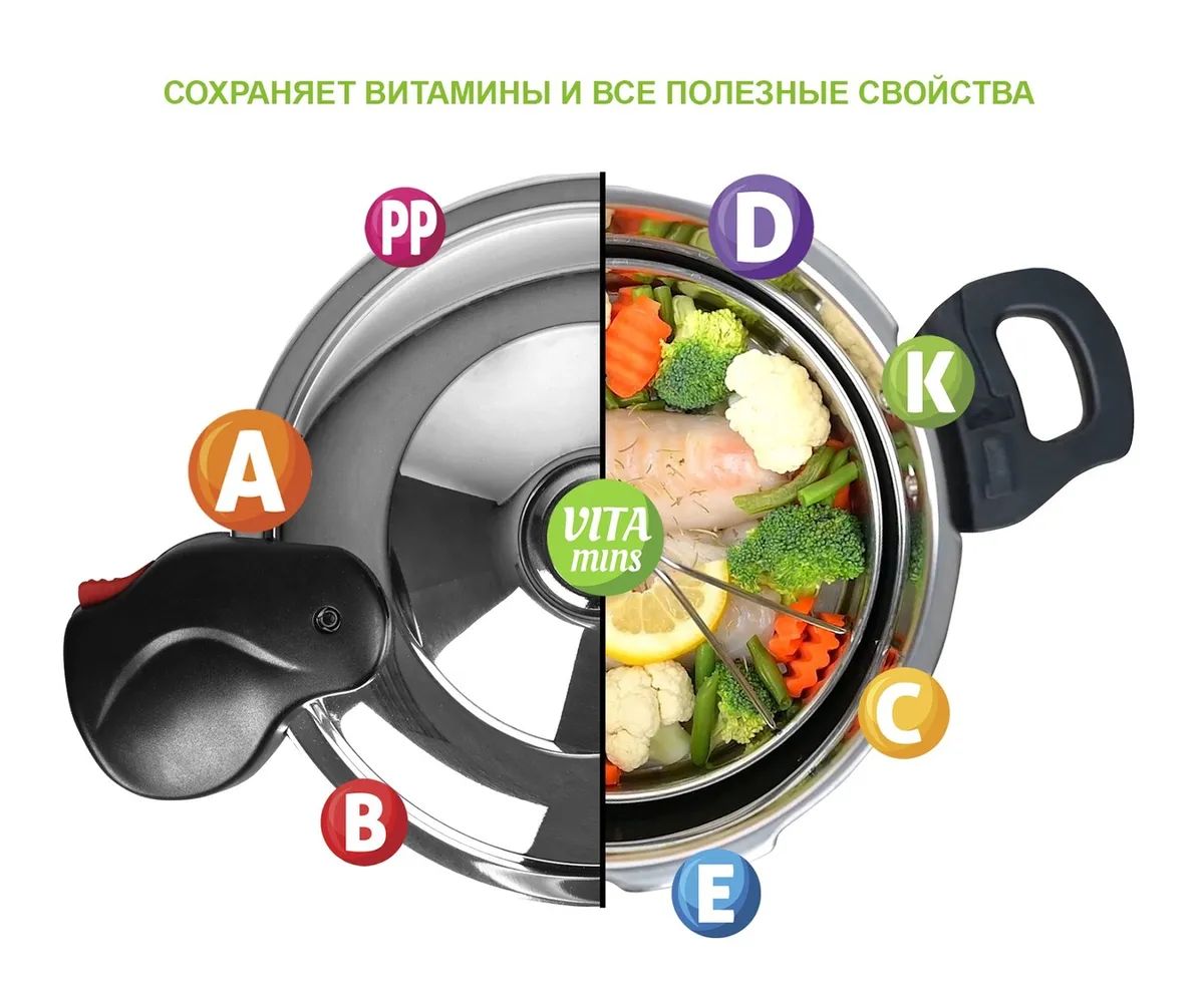 Кастрюля-скороварка с функцией пароварки GFGRIL Cook Easy, 6л - отзывы  покупателей на Мегамаркет | 600004846415