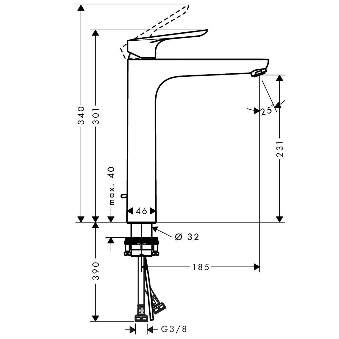 Смеситель для раковины (дк) Hansgrohe Logis E 71162000