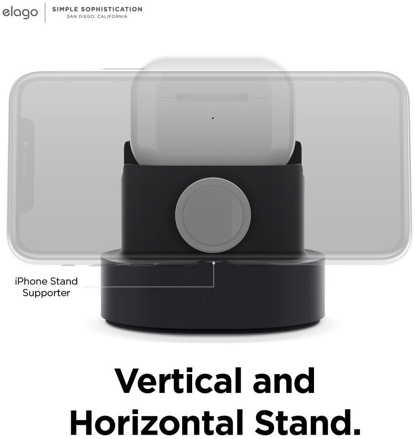 Док-станция Elago Mini Charging Hub для AirPods Pro/Apple Watch/iPhone, Черный
