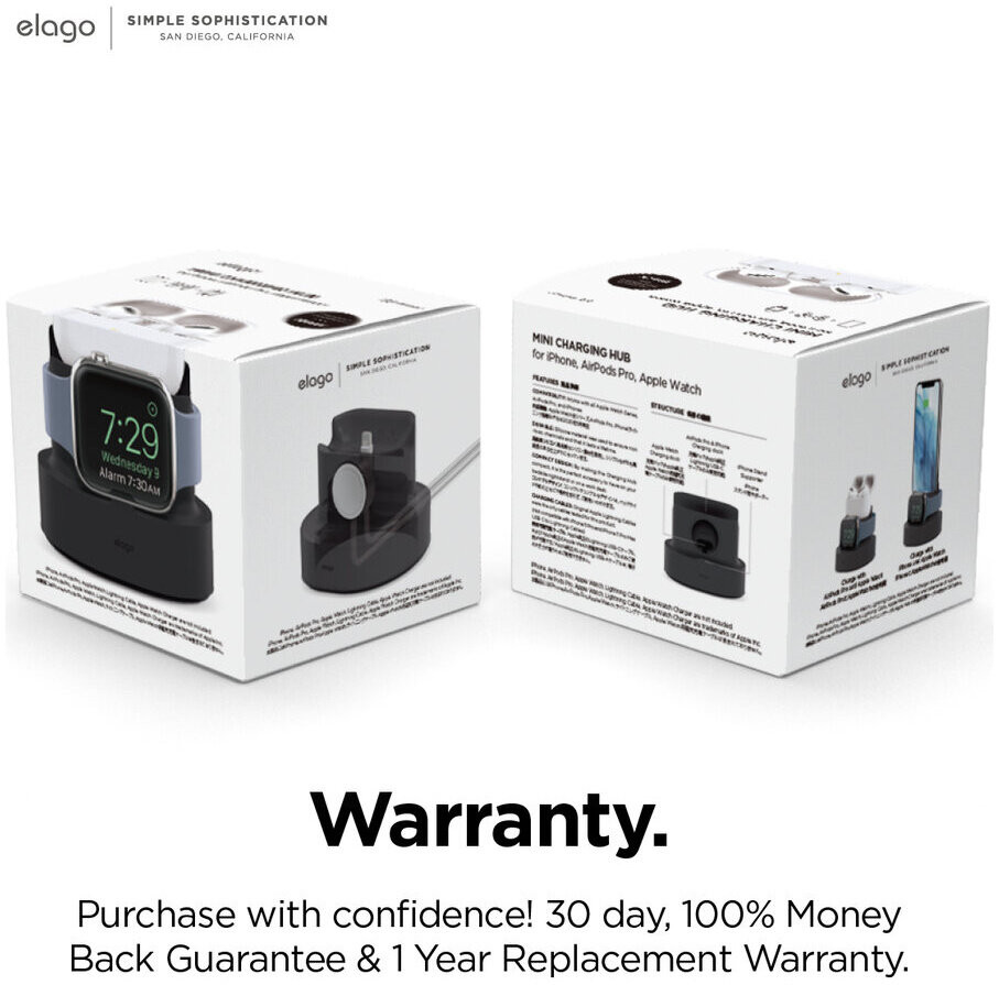 Док-станция Elago Mini Charging Hub для AirPods Pro/Apple Watch/iPhone, Черный
