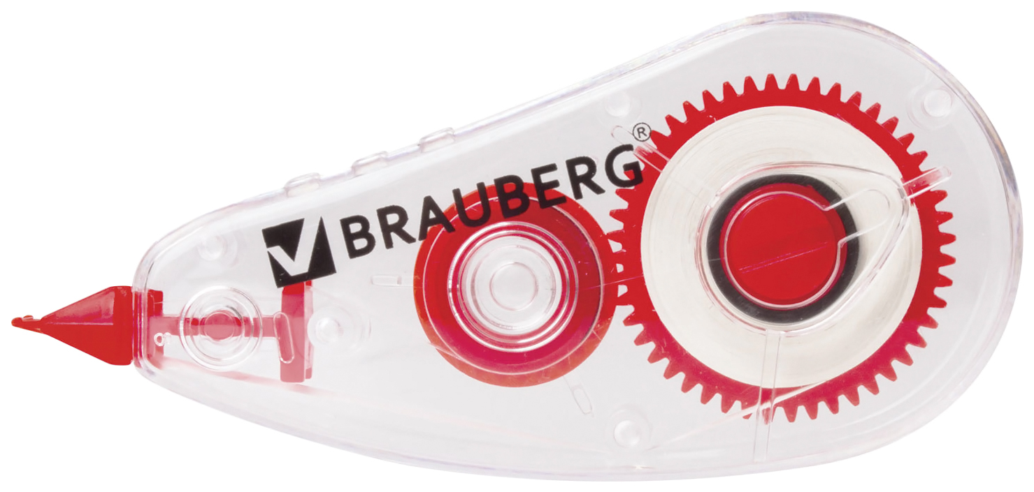 Корректирующая лента BRAUBERG Red Power, 5 мм х 6 м, в упаковке с европодвесом, 220641