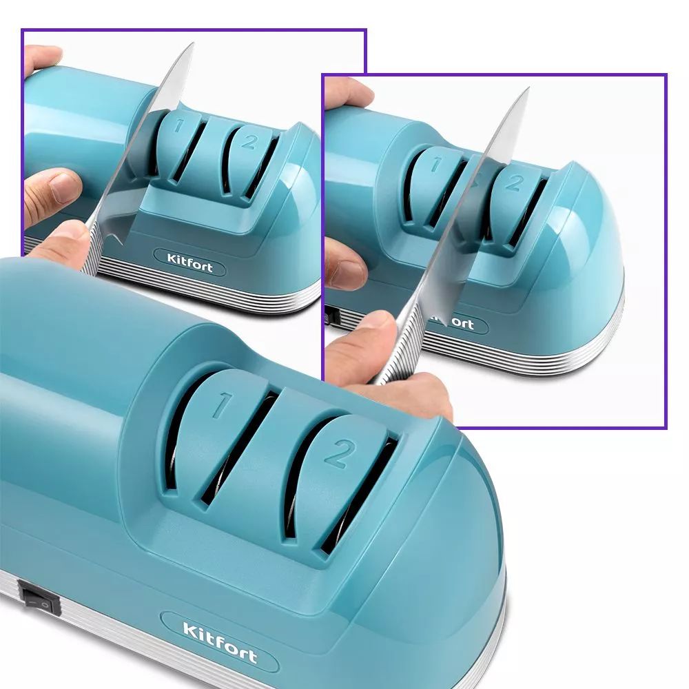 Электроточилка для ножей Kitfort КТ-4069-2 темно-бирюзовый купить в ...