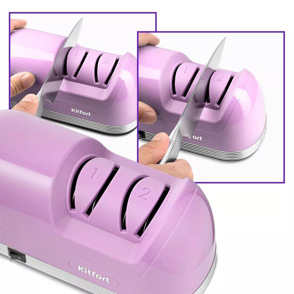 Электроточилка для ножей Kitfort КТ-4069-3 лавандовый – купить в Москве ...