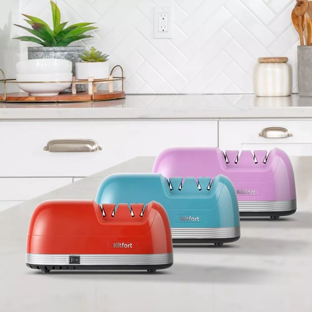 Электроточилка для ножей Kitfort КТ-4069-3 лавандовый – купить в Москве ...