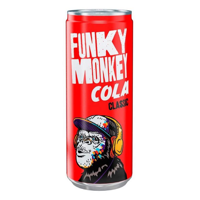 Газированный напиток Funky Monkey кола сильногазированный 0,33 л - купить в Мегамаркет Москва Пушкино, цена на Мегамаркет