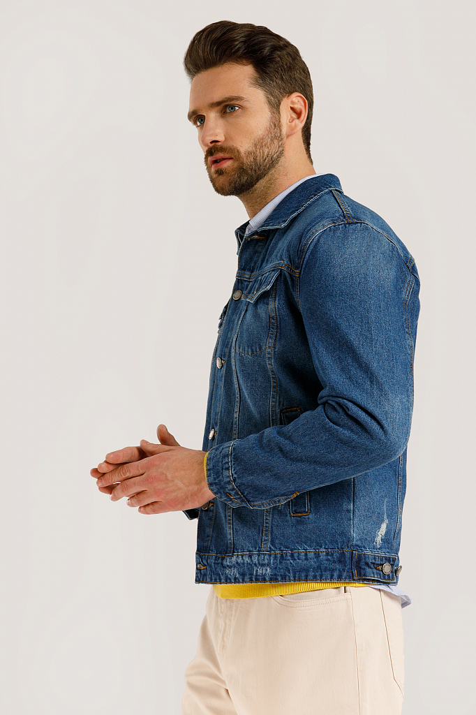 Джинсовая куртка мужская Finn Flare B20-25000 синяя M