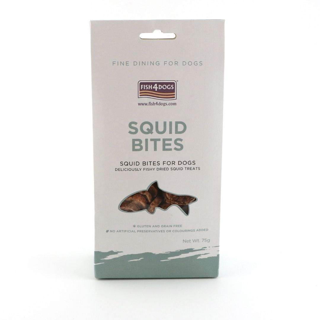 Лакомство для собак Fish4Dogs Squid Bites из печеного кальмара, колечки,  75г – купить в Москве, цены в интернет-магазинах на Мегамаркет