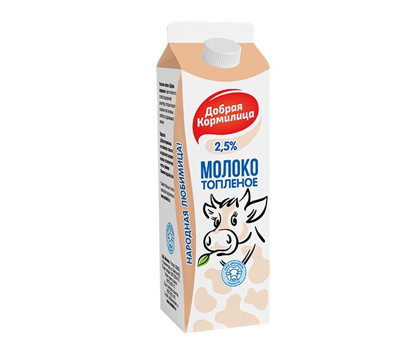 Молоко топленое добрая кормилица бзмж жир. 2.5 % 440 г пюр/пак с крышкой молоко россия