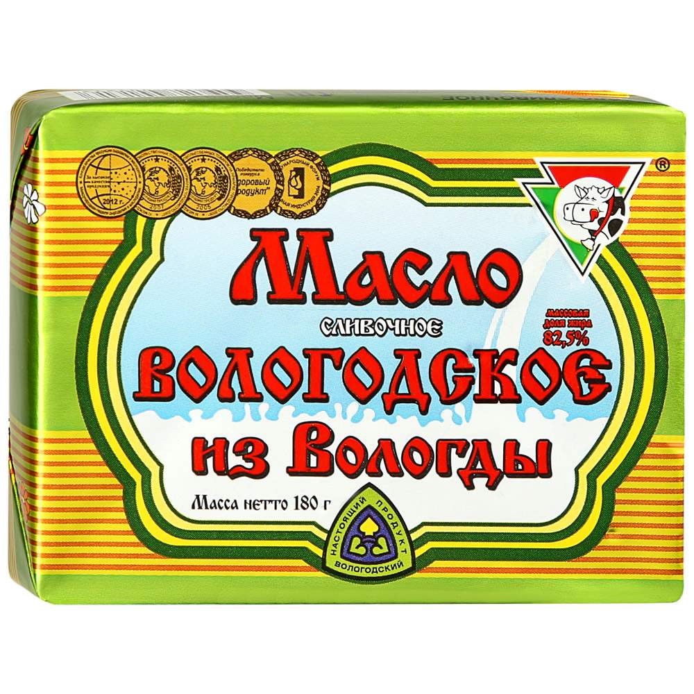 Масло Из Вологды сливочное Вологодское в упаковке-масленке 82.5% 180 г