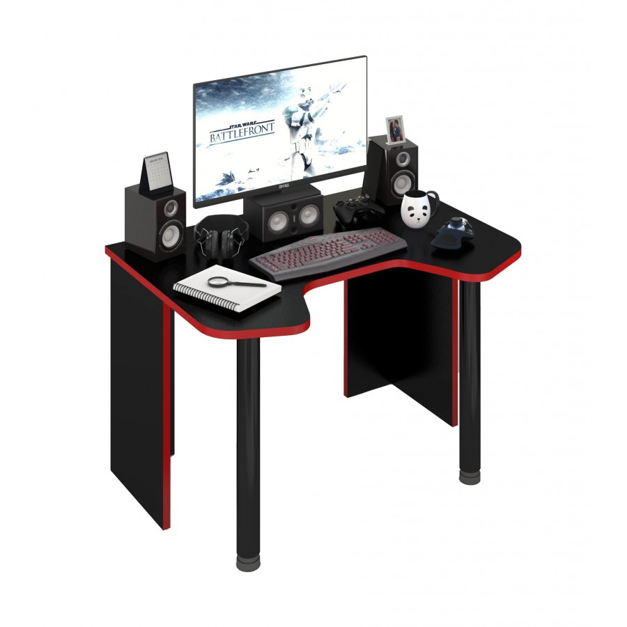 Компьютерный стол Мэрдэс СКЛ-Игр120Ч 120x90x77, чёрный