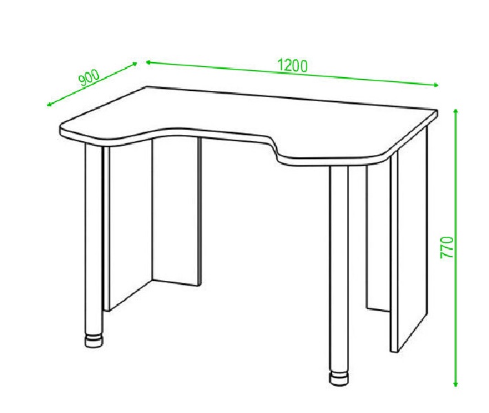 Компьютерный стол Мэрдэс СКЛ-Игр120Ч 120x90x77, чёрный