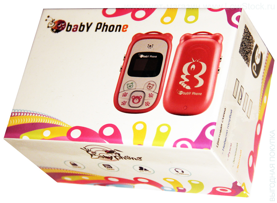 Как подключить детский телефон Мобильный телефон детский BabyPhone А4 (BPH-13-81) Pink - купить в Москве, цены 