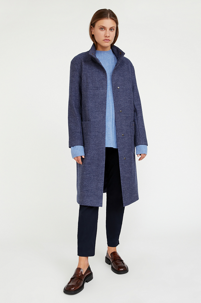 Пальто женское Finn Flare A20-11017 синее M
