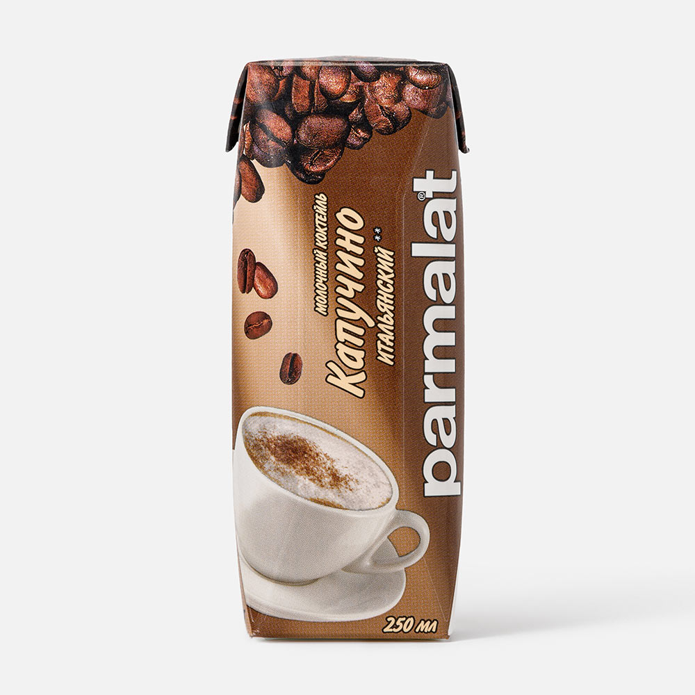 Купить коктейль Parmalat cappuccino italiano капуччино с кофе и какао  молочный 1.5% 250 мл, цены на Мегамаркет | Артикул: 100024030287