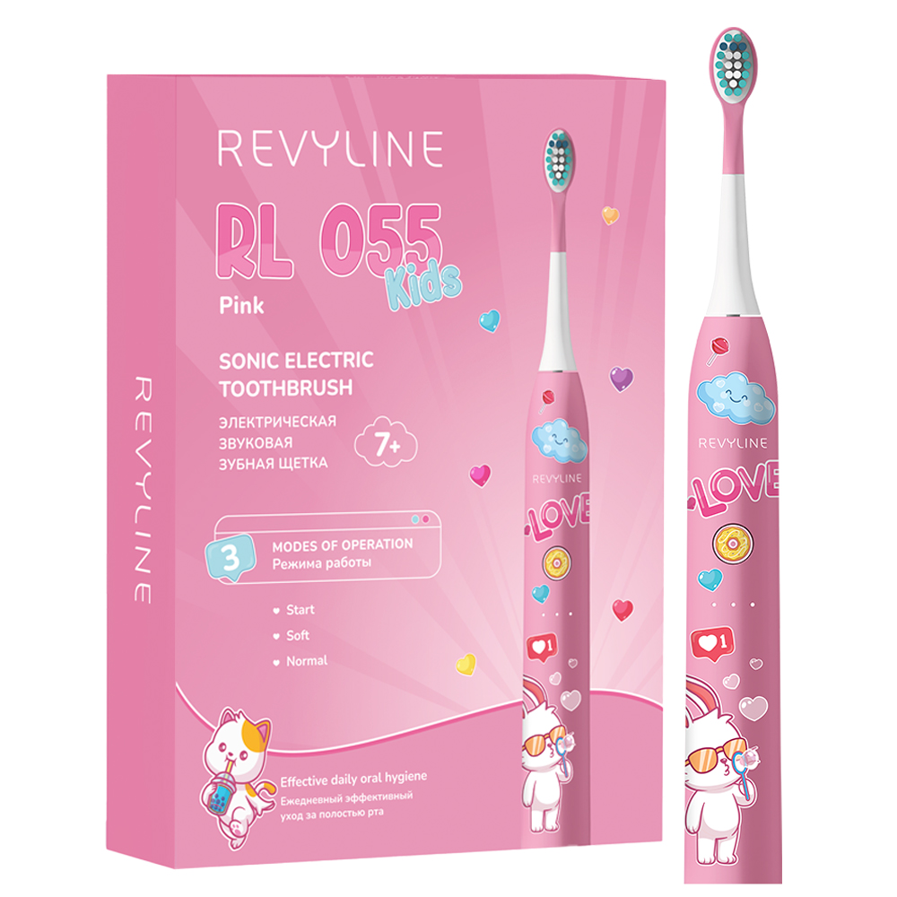 Купить детская зубная электрическая щетка Revyline RL 055 Kids розовая, цены на Мегамаркет | Артикул: 600020289889