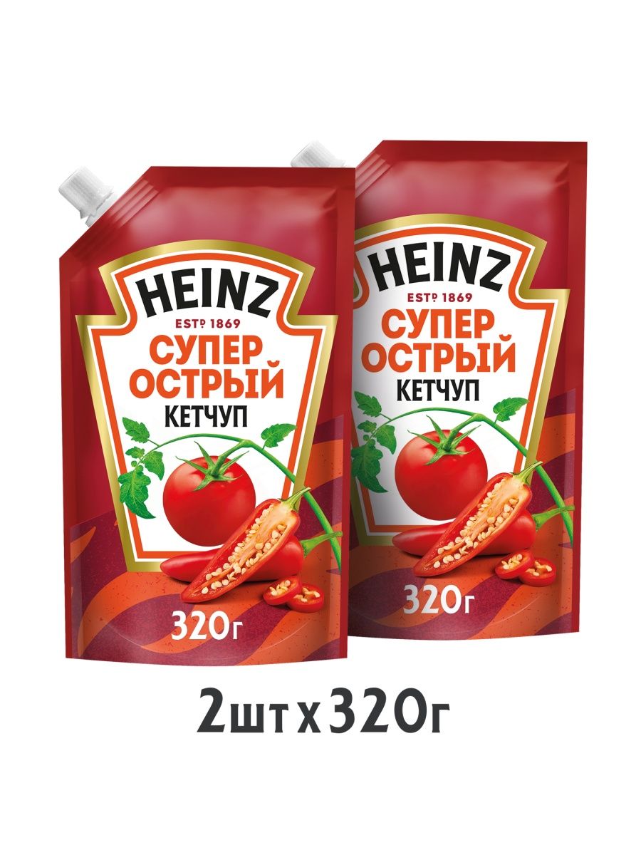 Кетчуп Heinz супер острый, 2 шт по 320 г - купить в l-argo, цена на Мегамаркет