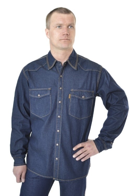 Джинсовая рубашка мужская Montana 12190RW синяя 3XL