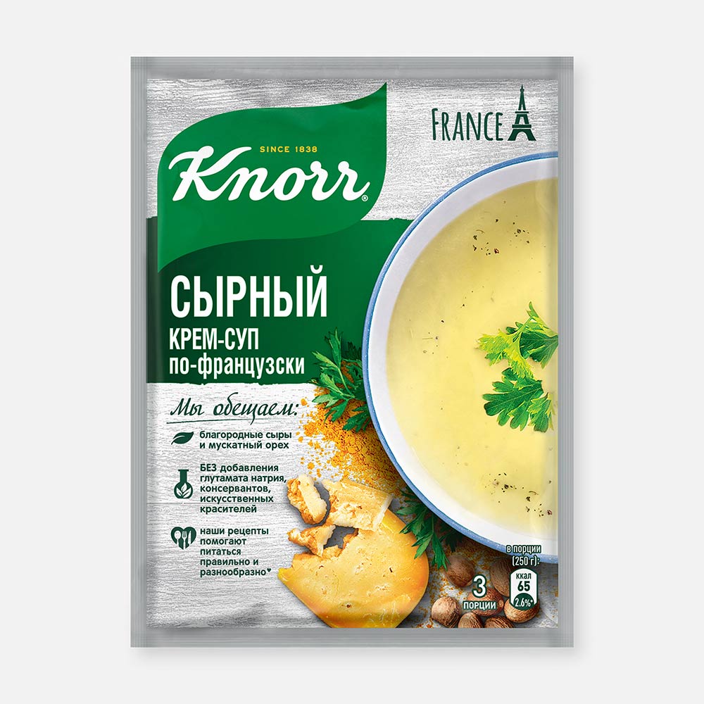 Купить крем-суп Knorr сырный по-французски ароматный 48 г, цены на Мегамаркет | Артикул: 100028196485