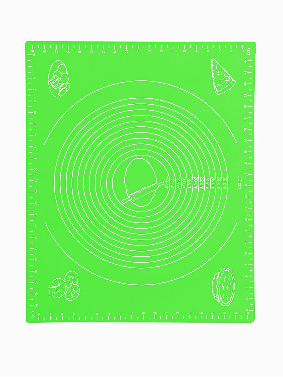 Силиконовый коврик для раскатывания теста, 50х40 см (Цвет: Зелёный  )